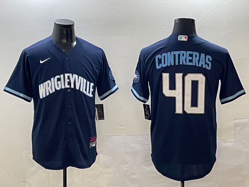 Men Chicago Cubs #40 Contreras Blue City Edition 2025 Nike MLB Jersey style 1->chicago cubs->MLB Jersey